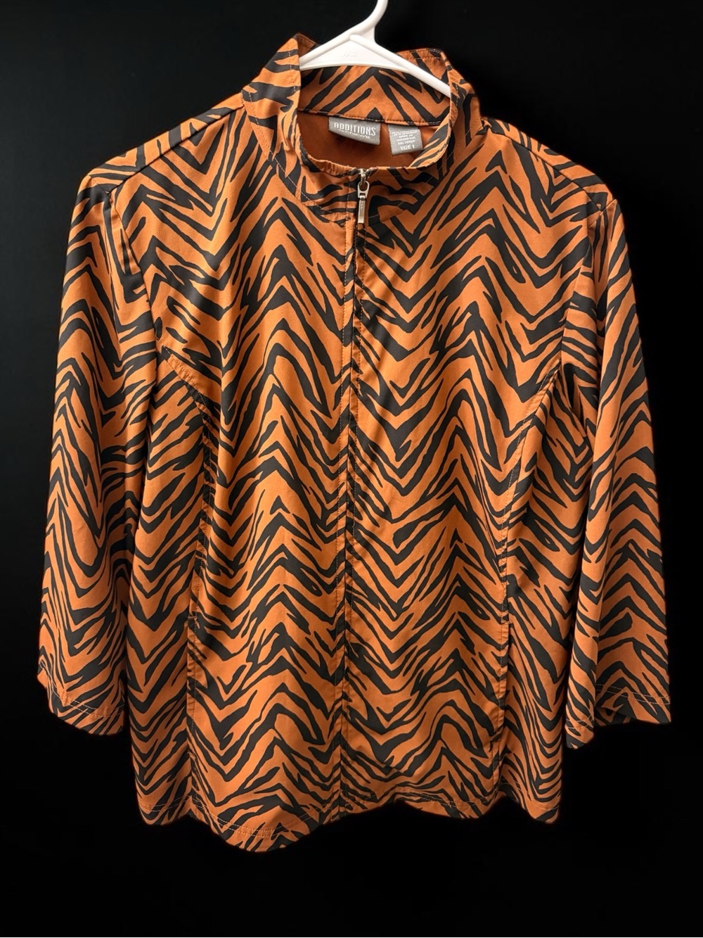 Chico's Orange and Black Zebra-Print Button-Front Shirt